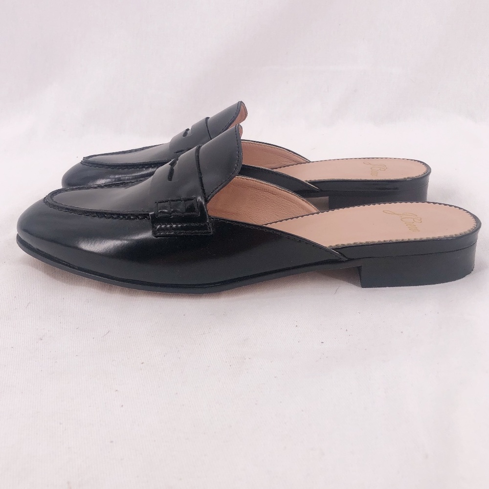 J Crew Patent Leather Penny Loafer Spazzolato Slides